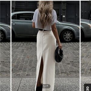 Gorgeous white Parisian slit maxi skirt from Commense Official (size L)